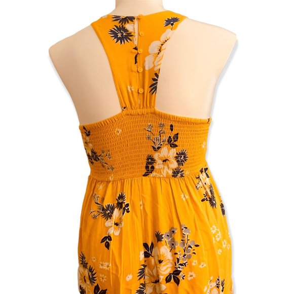 JAPNA | Yellow Floral Racerback Summer Maxi Dress | Sz S - Picture 8 of 15